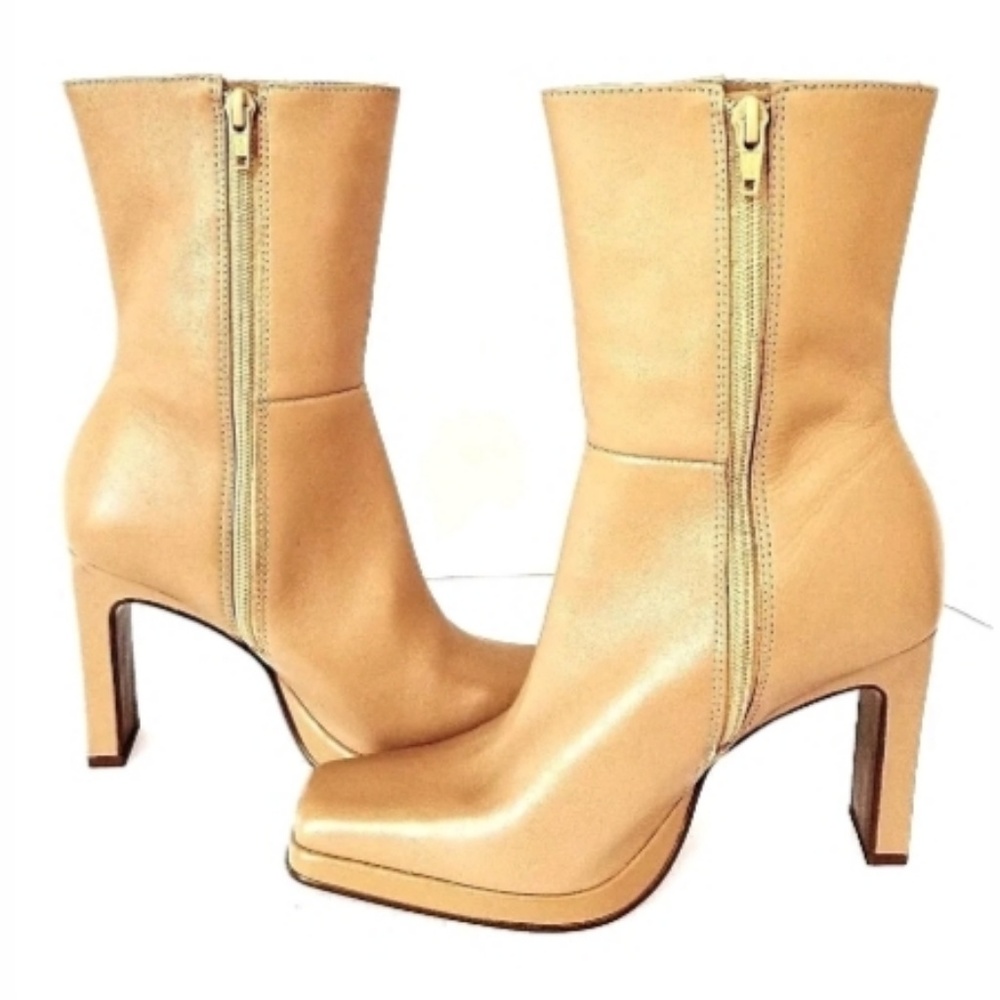 STEVE MADDEN STARLET TAN LEATHER BOOTS SZ 7.5